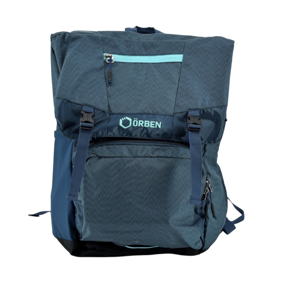 ORBEN Lonestar Backpack Navy Blue Mint Roll Top Laptop Travel Hiking Daypack